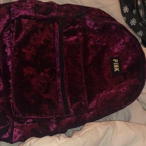 Suede velvet PINK bookbag